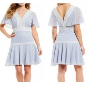 Gianni Bini blue and white lace dress